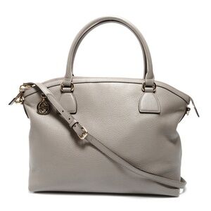 GUCCI Gray Leather Shoulder Bag